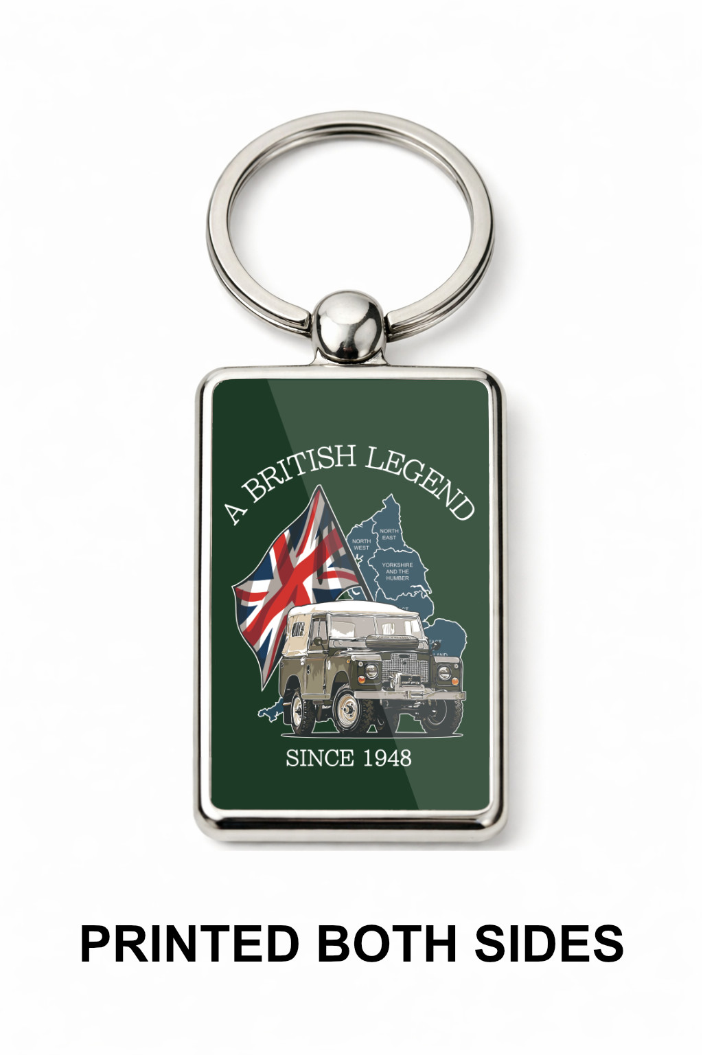 A British Legend Since 1948 Metal Keyring, Land Rover Series Gift, British Classic Car Enthusiast - Image 3