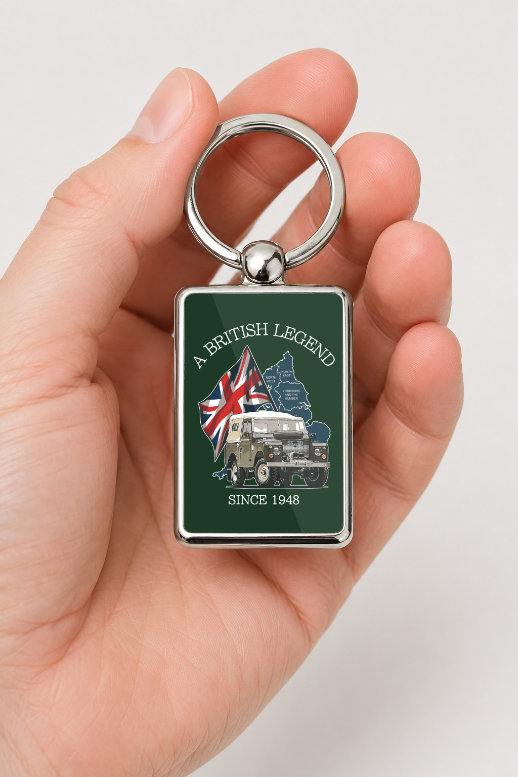 A British Legend Since 1948 Metal Keyring, Land Rover Series Gift, British Classic Car Enthusiast - Image 2