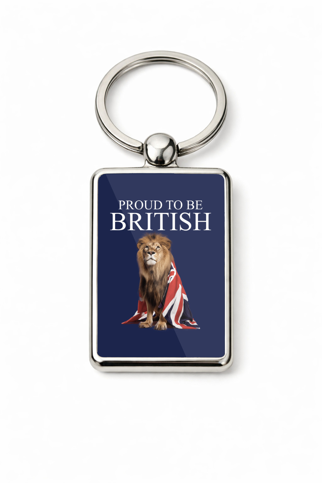 Proud to Be British Keyring Double Sided Metal Keychain, Union Jack Lion Gift, British Pride UK Souvenir for Him Her - Image 4