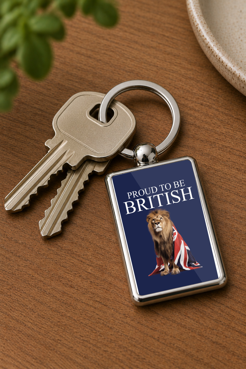 Proud to Be British Keyring Double Sided Metal Keychain, Union Jack Lion Gift, British Pride UK Souvenir for Him Her - Image 2