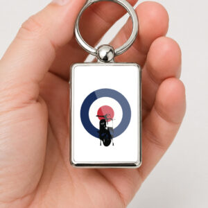 Mod Scooter Metal Keyring, Retro Scooter Keychain, Scooter Lover Gift, MOD Target Key Ring, British Scooter Gift, Printed Both Sides