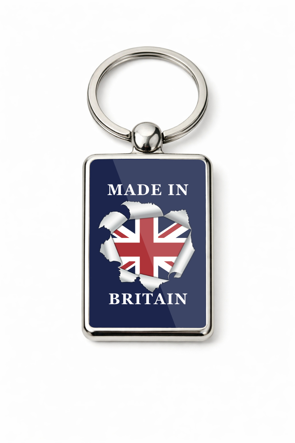 Made in Britain Keyring Double Sided Metal Keychain, Union Jack Gift, British Pride Keyring, UK Souvenir for Him Her - Image 2