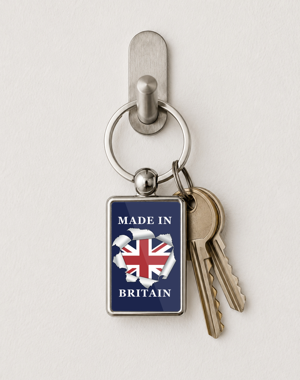 Made in Britain Keyring Double Sided Metal Keychain, Union Jack Gift, British Pride Keyring, UK Souvenir for Him Her - Image 3