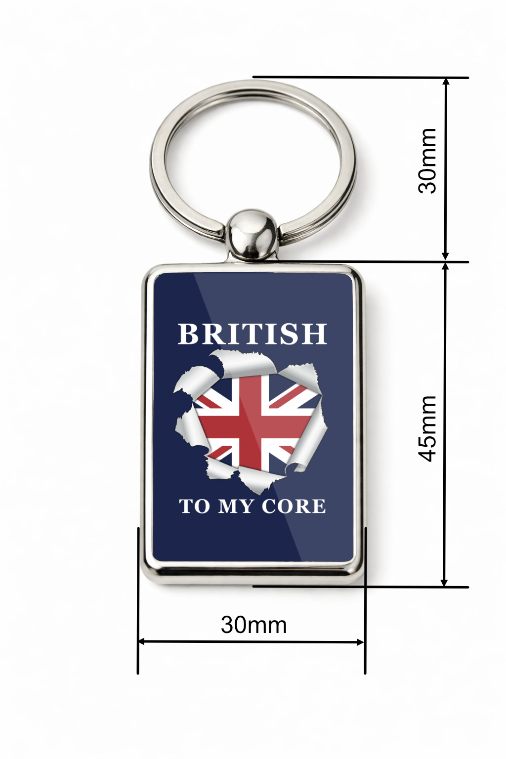 British To My Core Keyring Double Sided Metal Keychain, Union Jack Gift, British Pride UK Souvenir, Patriotic Gift - Image 5