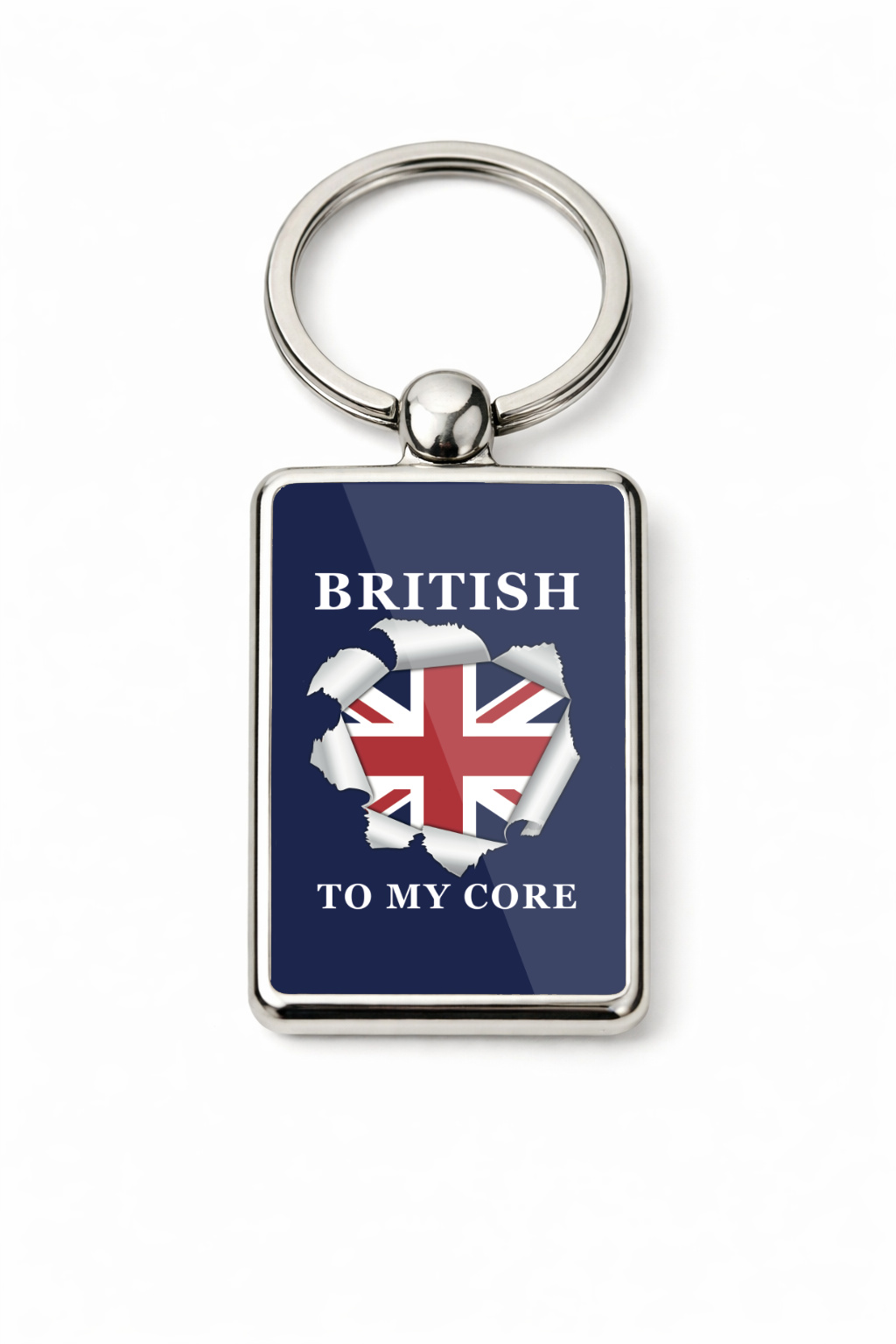 British To My Core Keyring Double Sided Metal Keychain, Union Jack Gift, British Pride UK Souvenir, Patriotic Gift - Image 4