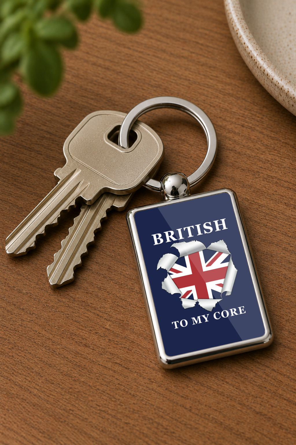 British To My Core Keyring Double Sided Metal Keychain, Union Jack Gift, British Pride UK Souvenir, Patriotic Gift - Image 3