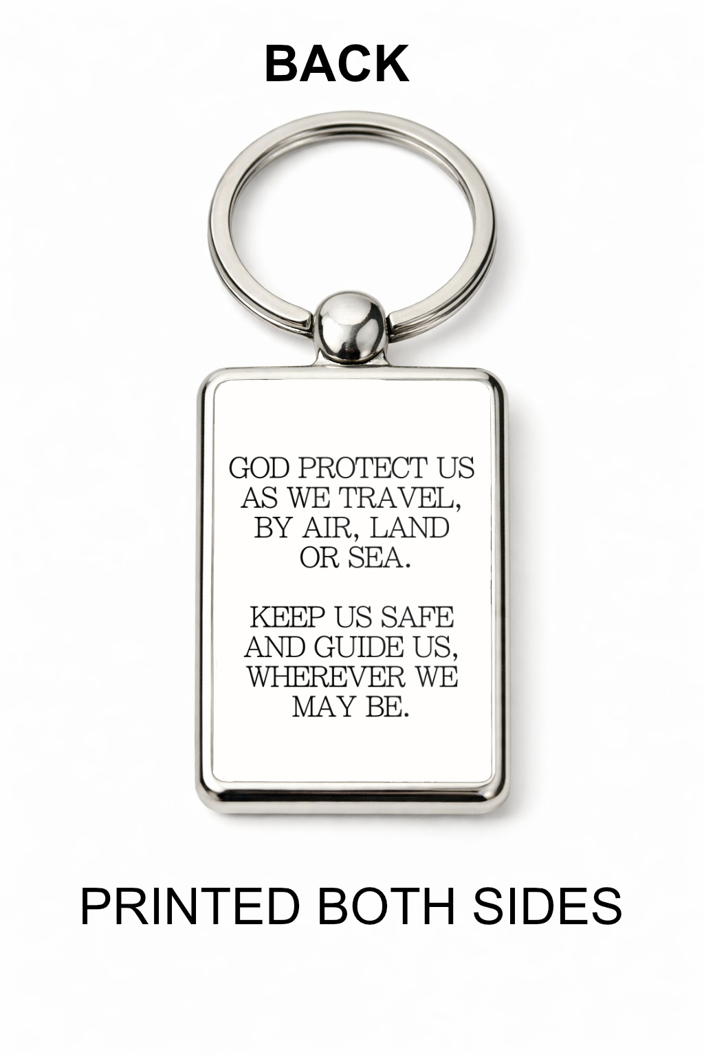 Saint Christopher Protect Us Keyring Double Sided Metal Keychain, Travel Prayer Gift, Patron Saint Traveler Keepsake - Image 3