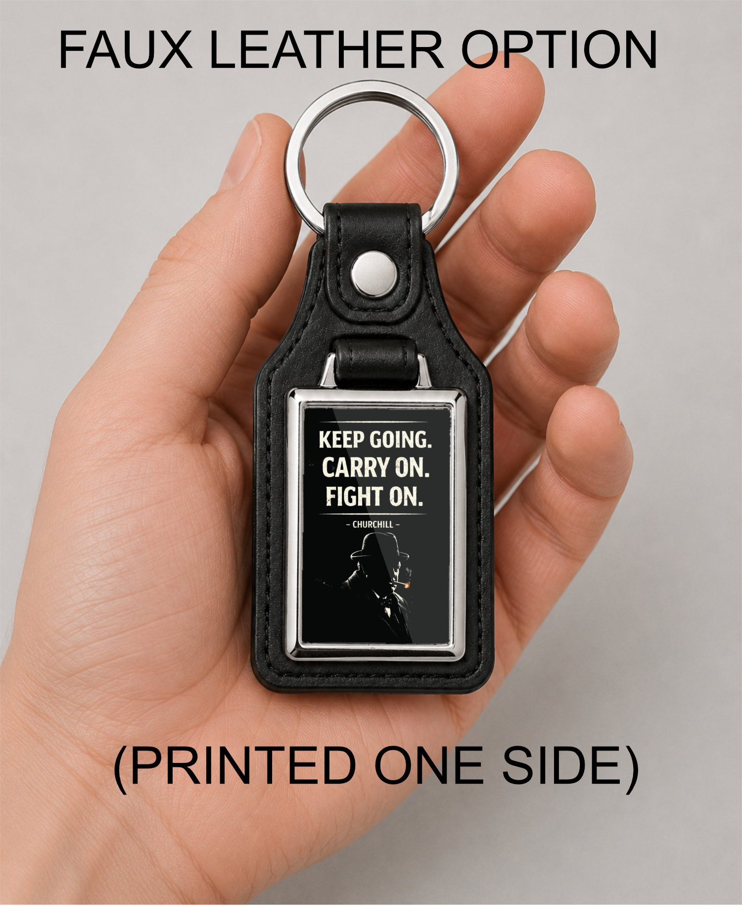 Keep Going Carry On Fight On Keyring Double Sided Metal Keychain, Churchill Quote Gift, Motivational Keepsake, Inspirational Gift - Image 6