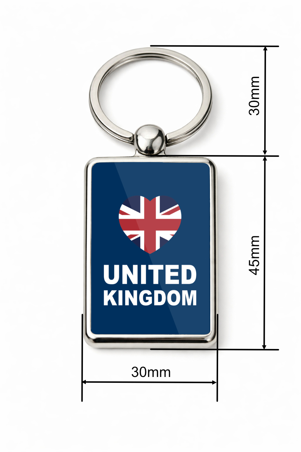 United Kingdom Heart Keyring, UK Flag Keychain, British Pride Gift, Union Jack Metal Key Ring, England Scotland Wales Souvenir - Image 8
