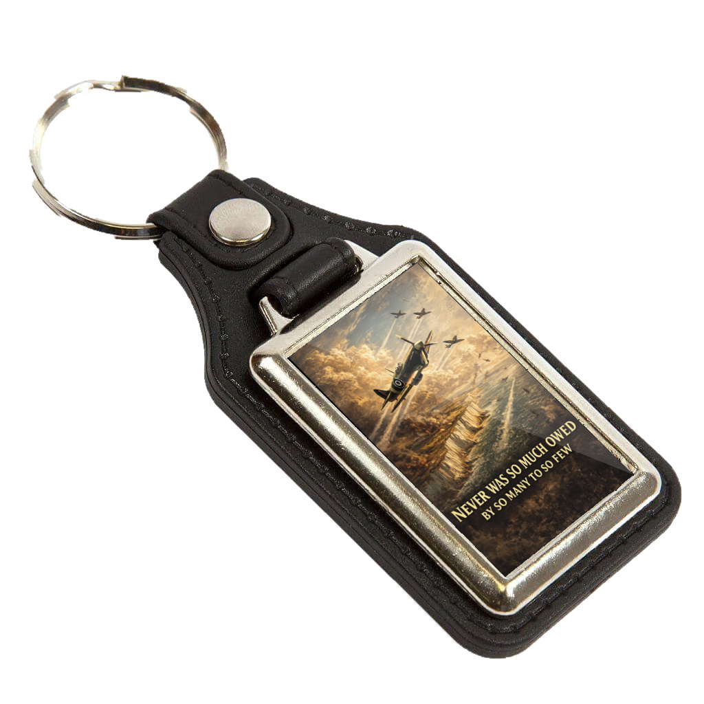 Battle of Britain Tribute Keyring Double Sided Metal Keychain, Never Was So Much Owed Gift, RAF Spitfire Memorial - Image 7