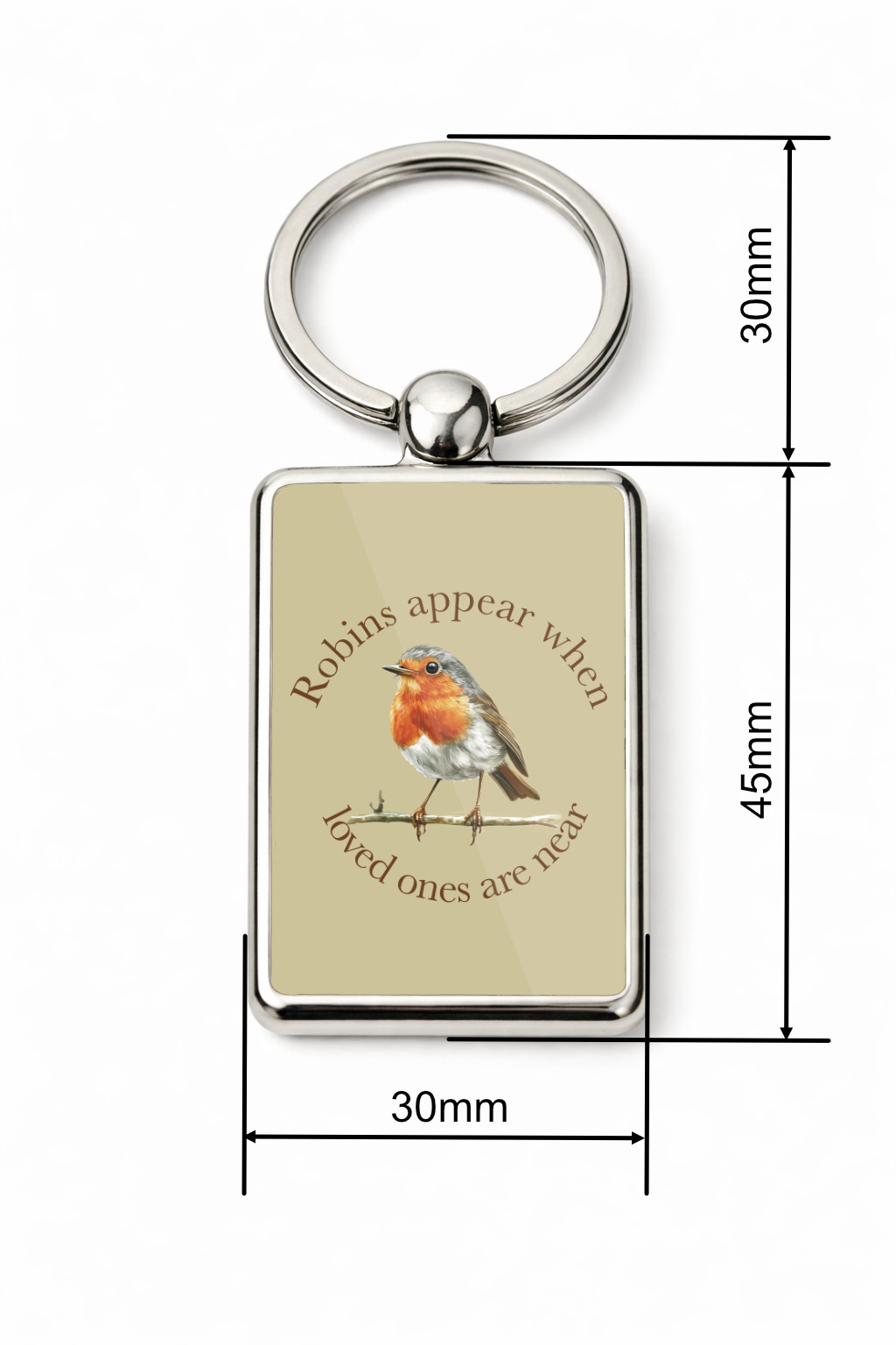 Robin Memorial Keyring Double Sided Metal Keychain, Robins Appear When Loved Ones Are Near Gift, Sympathy Remembrance Keepsake - Image 8
