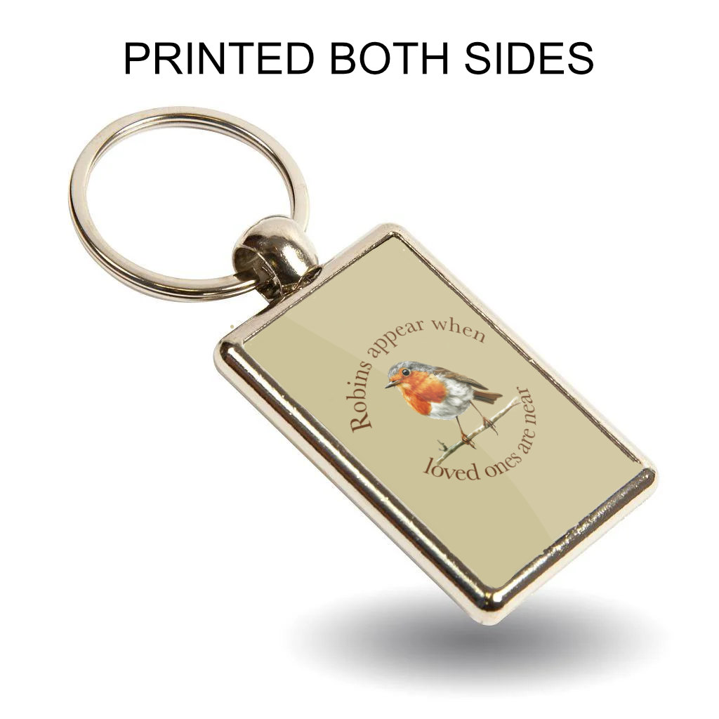 Robin Memorial Keyring Double Sided Metal Keychain, Robins Appear When Loved Ones Are Near Gift, Sympathy Remembrance Keepsake - Image 7