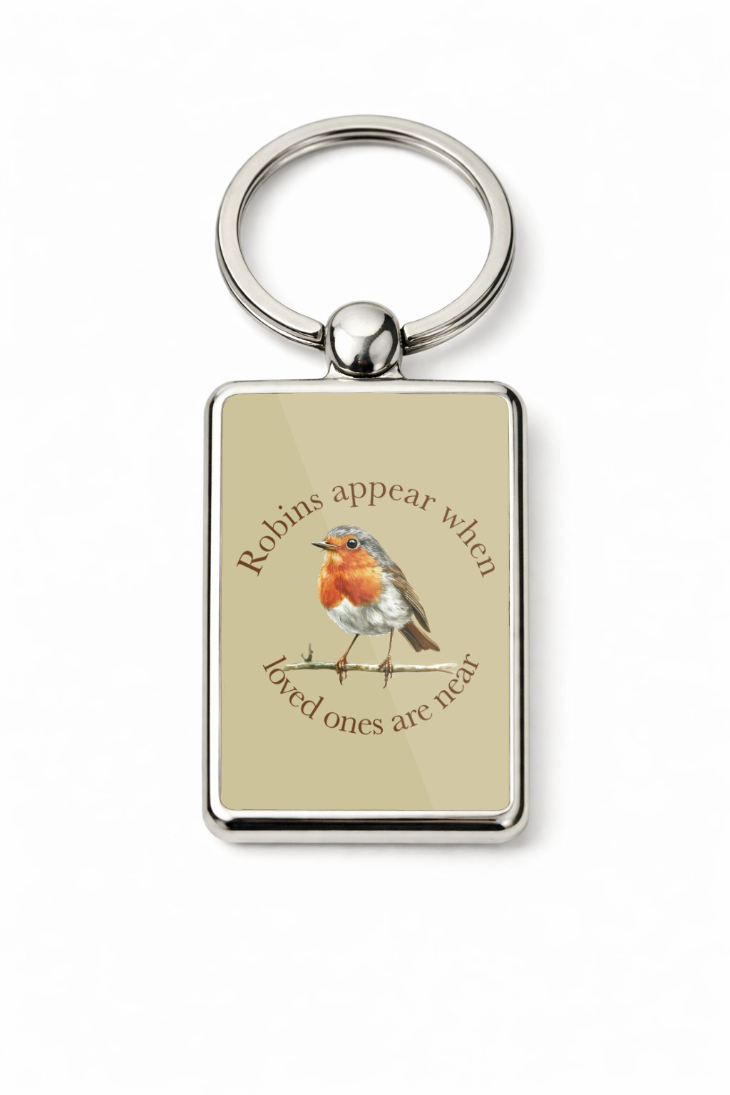 Robin Memorial Keyring Double Sided Metal Keychain, Robins Appear When Loved Ones Are Near Gift, Sympathy Remembrance Keepsake - Image 6