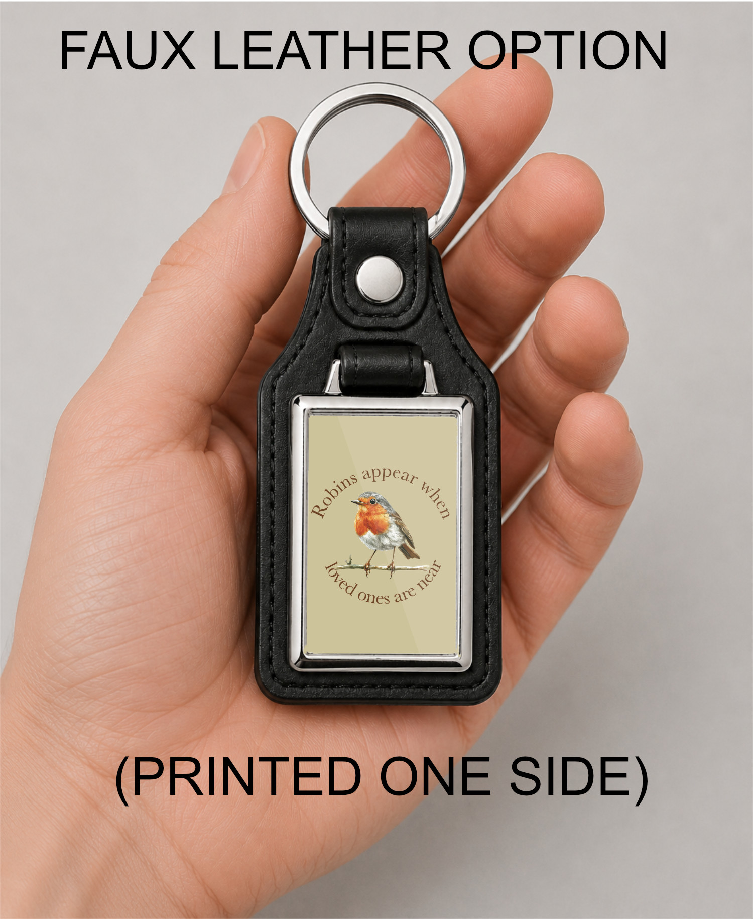 Robin Memorial Keyring Double Sided Metal Keychain, Robins Appear When Loved Ones Are Near Gift, Sympathy Remembrance Keepsake - Image 9