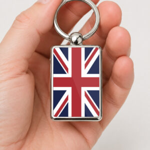 Union Jack Keyring Double Sided Metal Keychain, British Flag Keyring, UK Gift for Him Her, England Souvenir Accessory