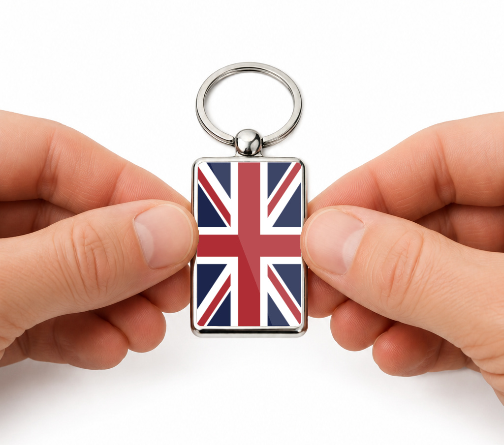 Union Jack Keyring Double Sided Metal Keychain, British Flag Keyring, UK Gift for Him Her, England Souvenir Accessory - Image 6