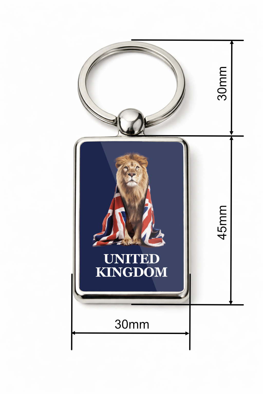 United Kingdom Lion Keyring Double Sided Metal Keychain, Union Jack Lion Gift, British Pride UK Souvenir Accessory - Image 6