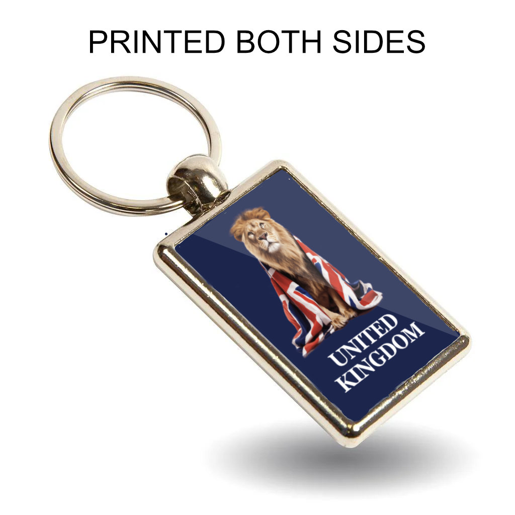 United Kingdom Lion Keyring Double Sided Metal Keychain, Union Jack Lion Gift, British Pride UK Souvenir Accessory - Image 4