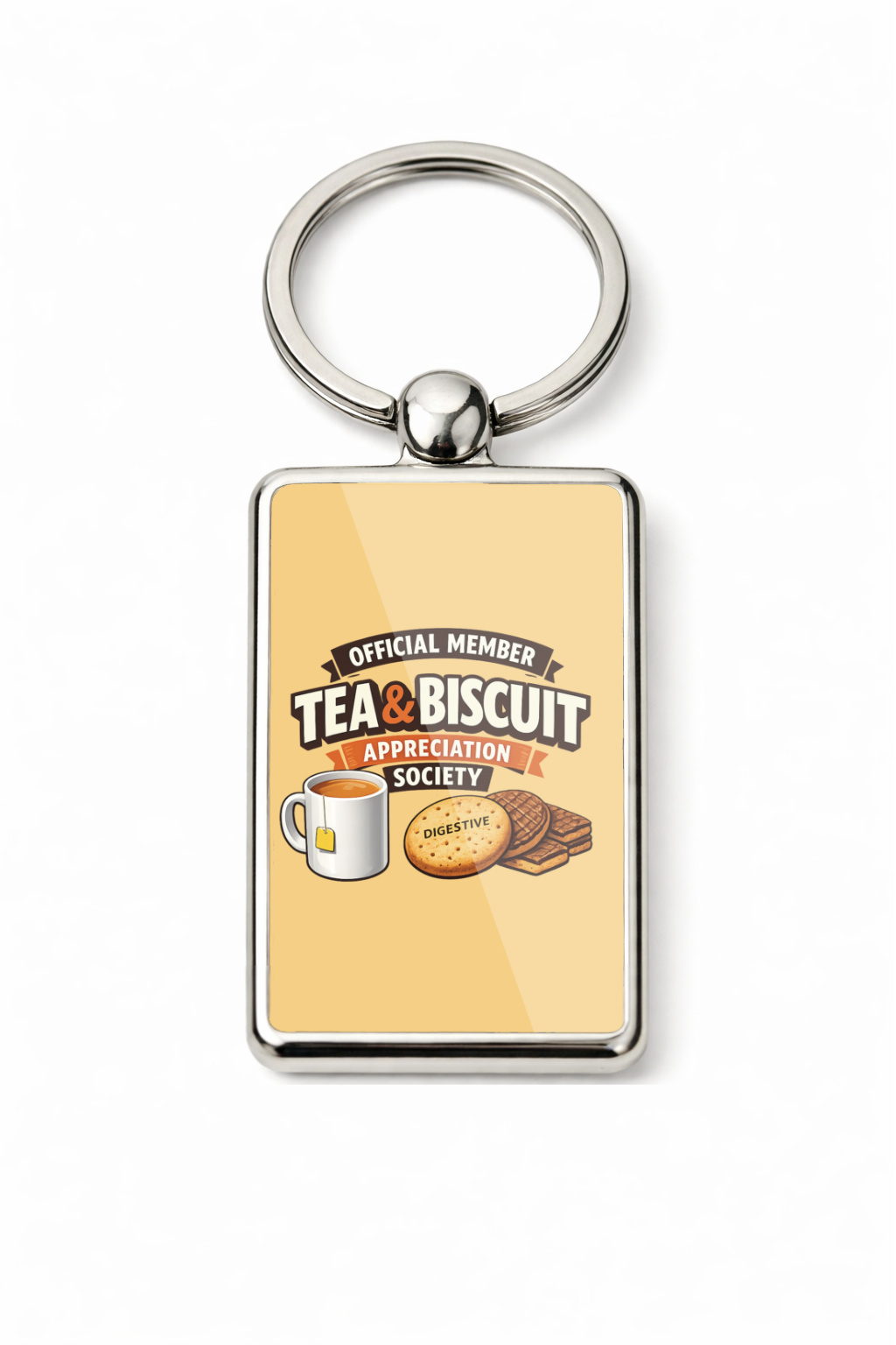 Tea & Biscuit Appreciation Society Metal Keyring, Funny Tea Lover Gift, Biscuit Lover Keychain, British Gift, Tea Gift for Her - Image 5