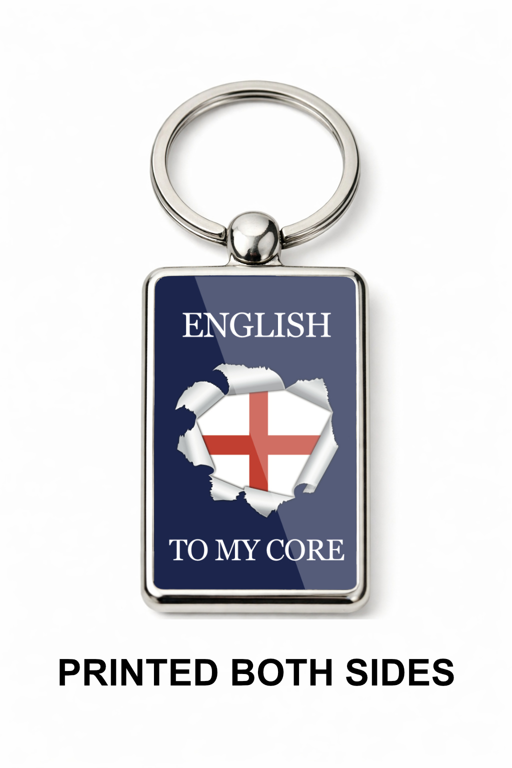 English To My Core Metal Keyring, England Flag Keychain, St George Cross Gift, English Pride Gift, Patriotic England Key Ring - Image 5