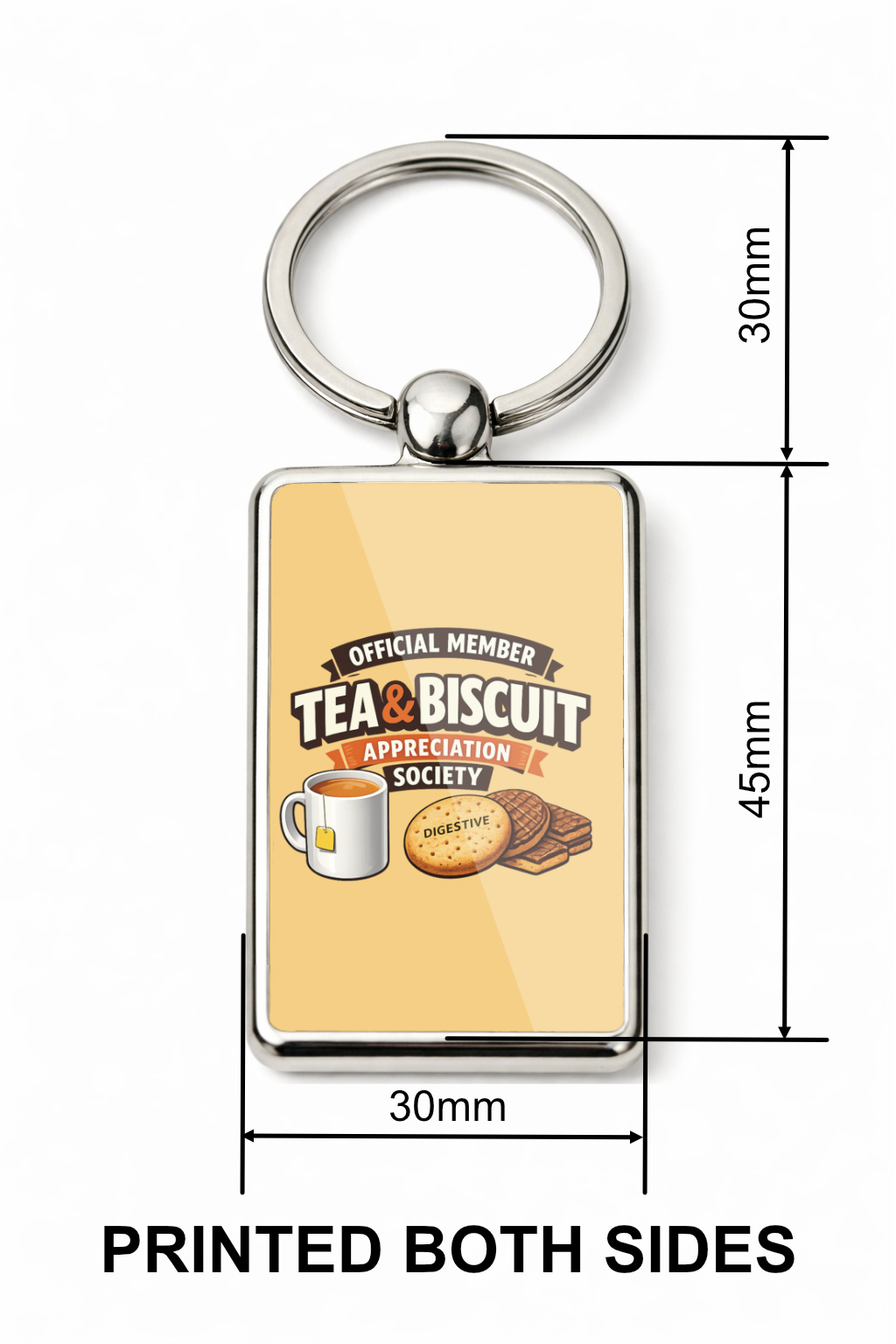 Tea & Biscuit Appreciation Society Metal Keyring, Funny Tea Lover Gift, Biscuit Lover Keychain, British Gift, Tea Gift for Her - Image 6