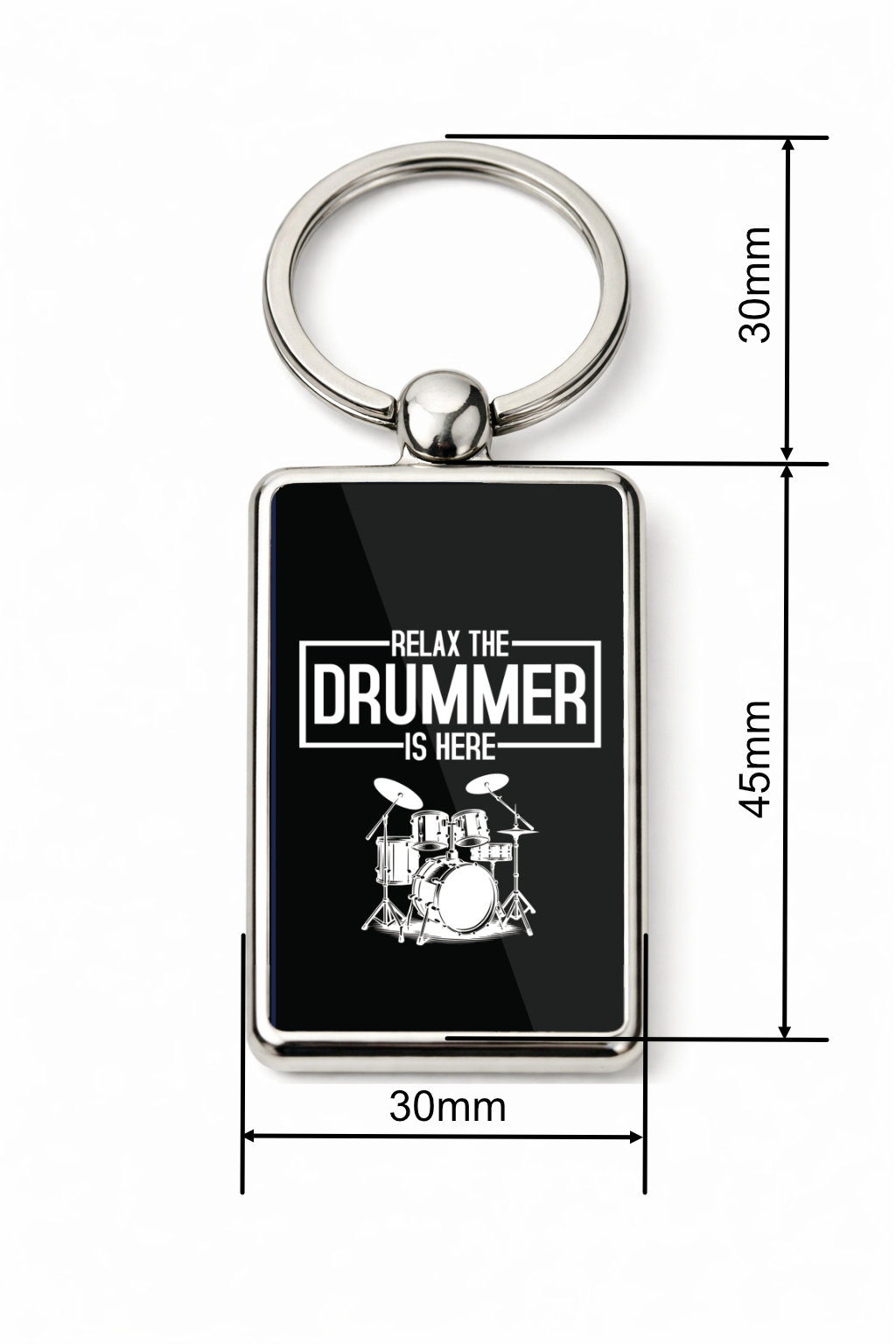 Relax The Drummer Is Here Metal Keyring, Drummer Gift, Drum Kit Keychain, Musician Gift, Drumming Gift for Him, Band Gift - Image 6