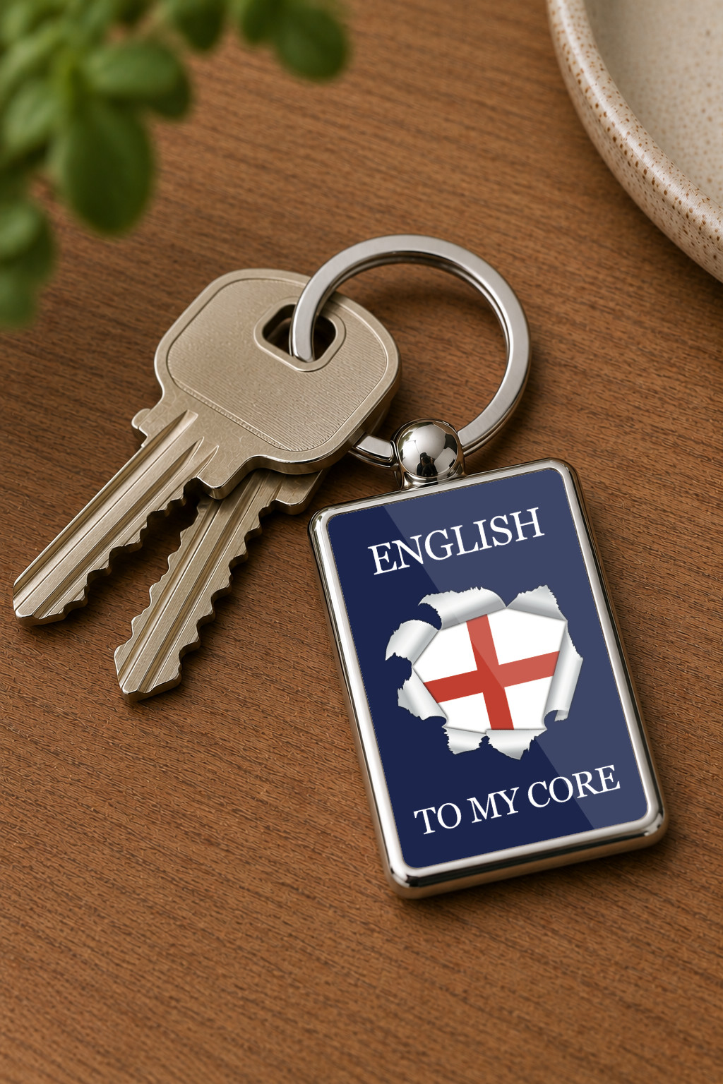 English To My Core Metal Keyring, England Flag Keychain, St George Cross Gift, English Pride Gift, Patriotic England Key Ring - Image 4