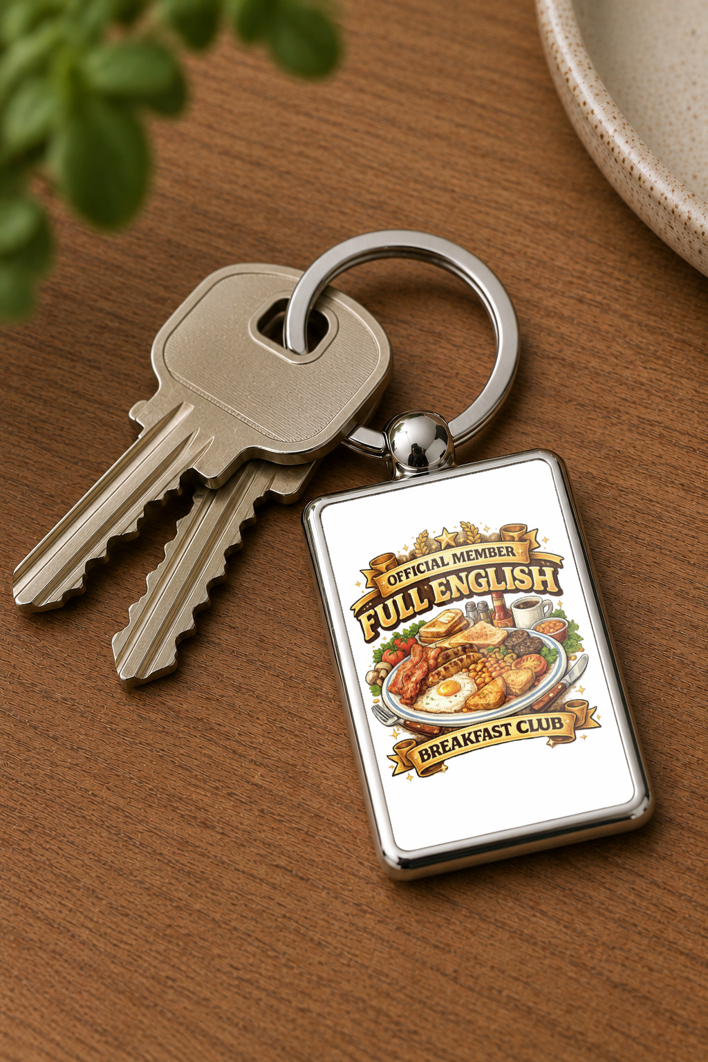 Full English Breakfast Club Metal Keyring, Funny Food Lover Gift, English Breakfast Keychain, Fry Up Gift, Printed Both Sides - Image 5
