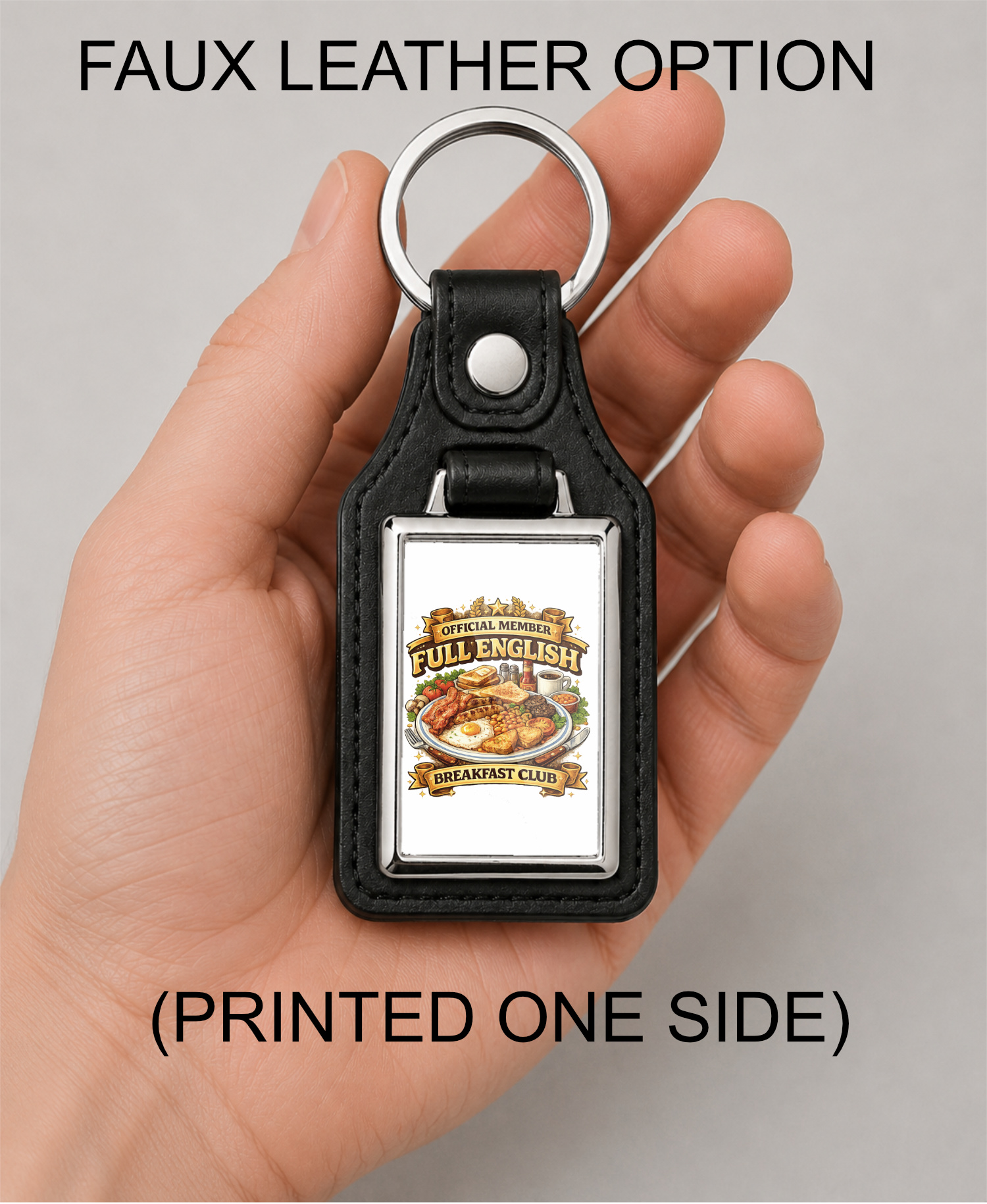 Full English Breakfast Club Metal Keyring, Funny Food Lover Gift, English Breakfast Keychain, Fry Up Gift, Printed Both Sides - Image 8