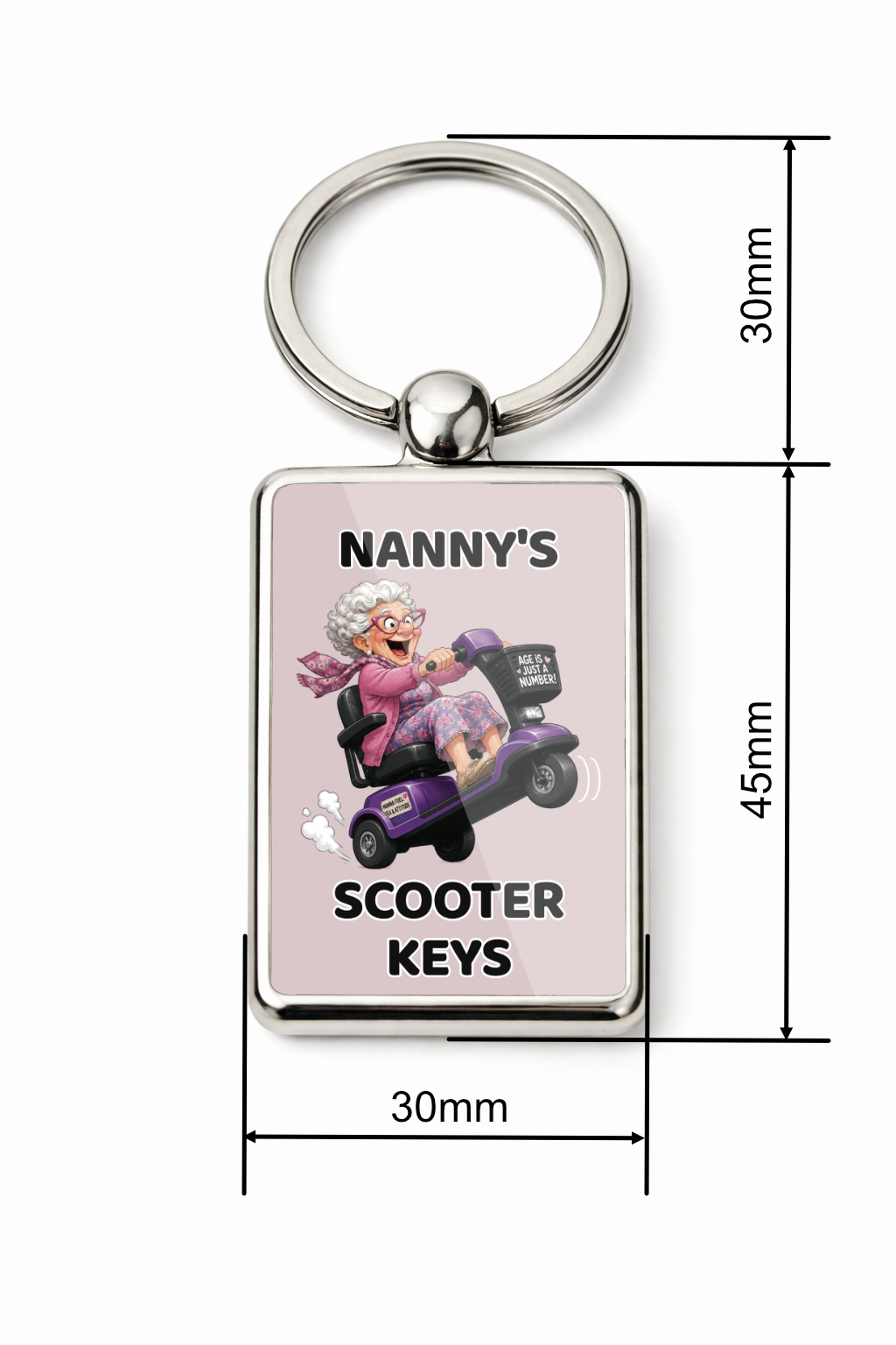 Personalised Nanny Scooter Keyring, Funny Mobility Scooter Gift for Nan, Custom Message Keychain, Nanny Birthday Gift - Image 6