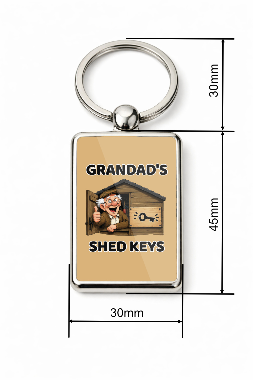 Grandad's Shed Keys Metal Keyring, Shed Gift for Grandad, Funny Grandpa Keychain, Garden Shed Key Ring, Father's Day Gift - Image 6