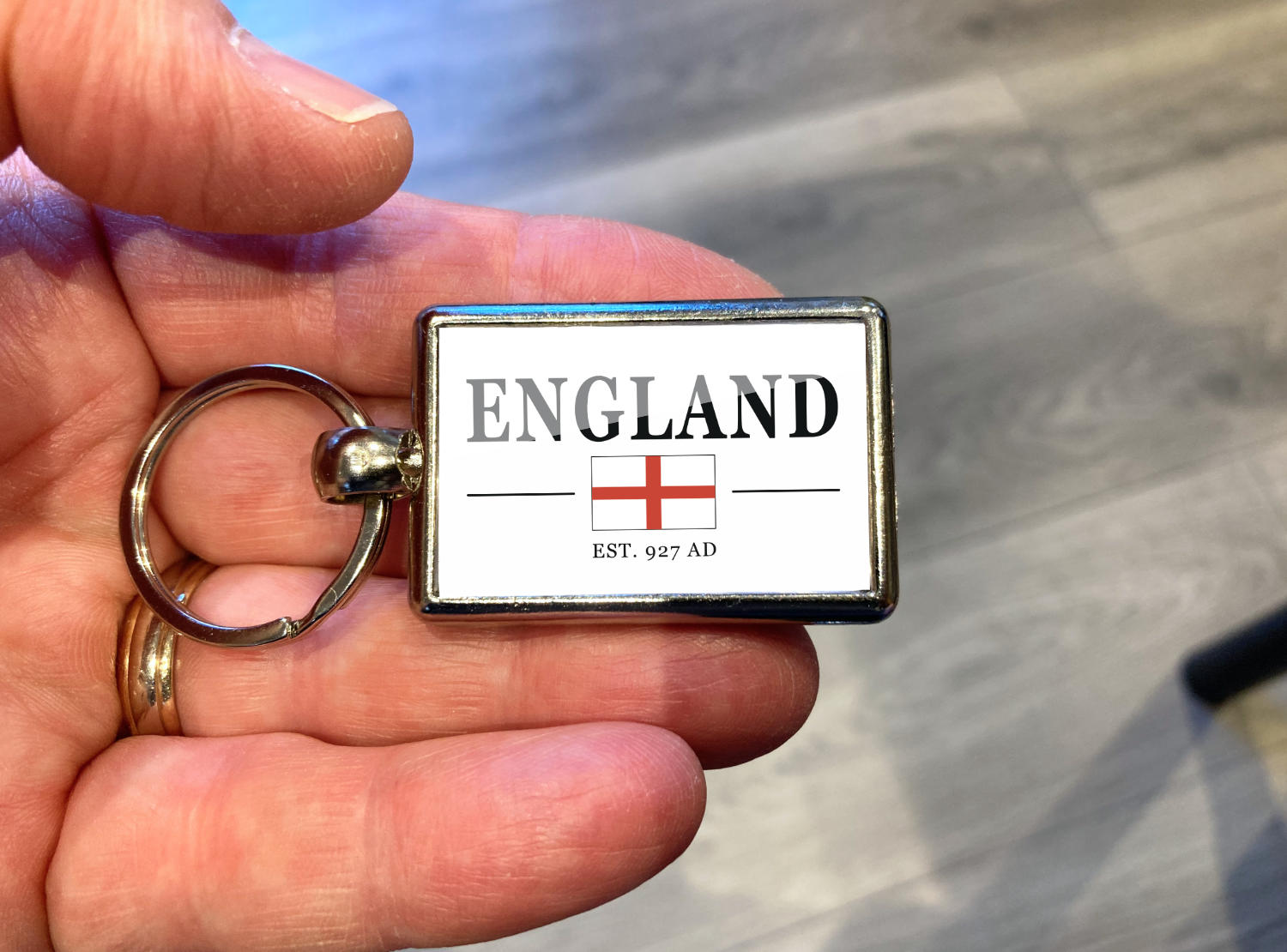 England St George Metal Keyring, England Flag Keychain, English Gift, Patriotic England Key Ring, St George's Cross Gift