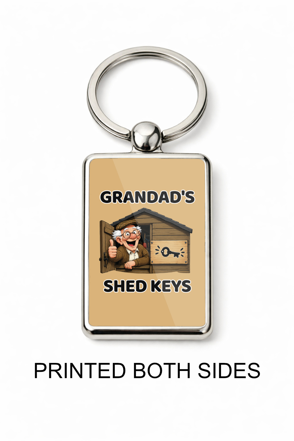 Grandad's Shed Keys Metal Keyring, Shed Gift for Grandad, Funny Grandpa Keychain, Garden Shed Key Ring, Father's Day Gift - Image 3