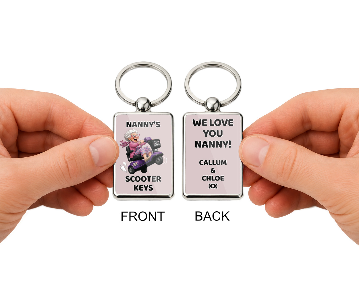 Personalised Nanny Scooter Keyring, Funny Mobility Scooter Gift for Nan, Custom Message Keychain, Nanny Birthday Gift - Image 5