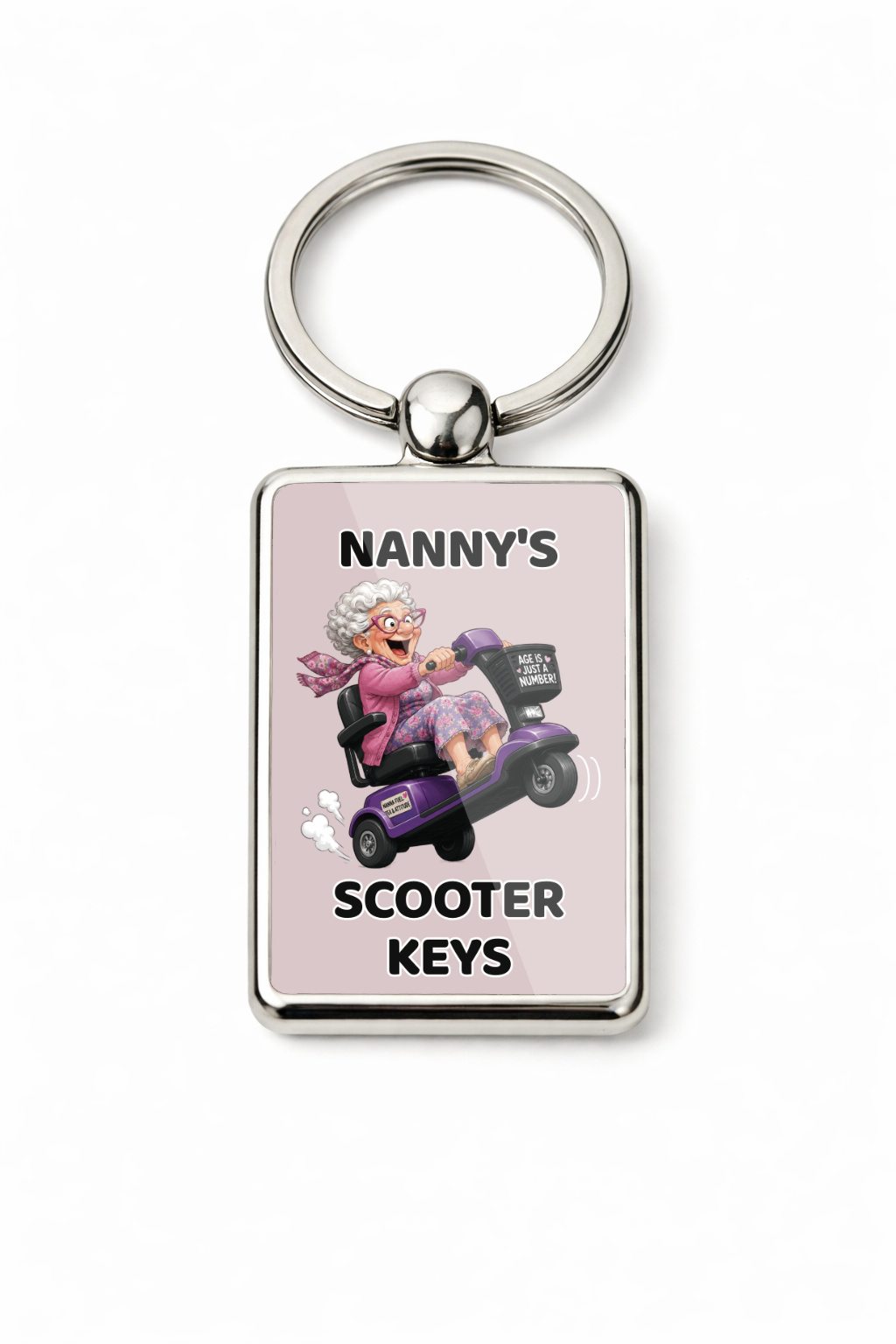 Personalised Nanny Scooter Keyring, Funny Mobility Scooter Gift for Nan, Custom Message Keychain, Nanny Birthday Gift - Image 3