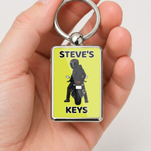 Personalised Motorcycle Keyring, Custom Biker Metal Keyring, Motorbike Rider Gift, Personalised Name Keychain, Gift for Motorcyclist