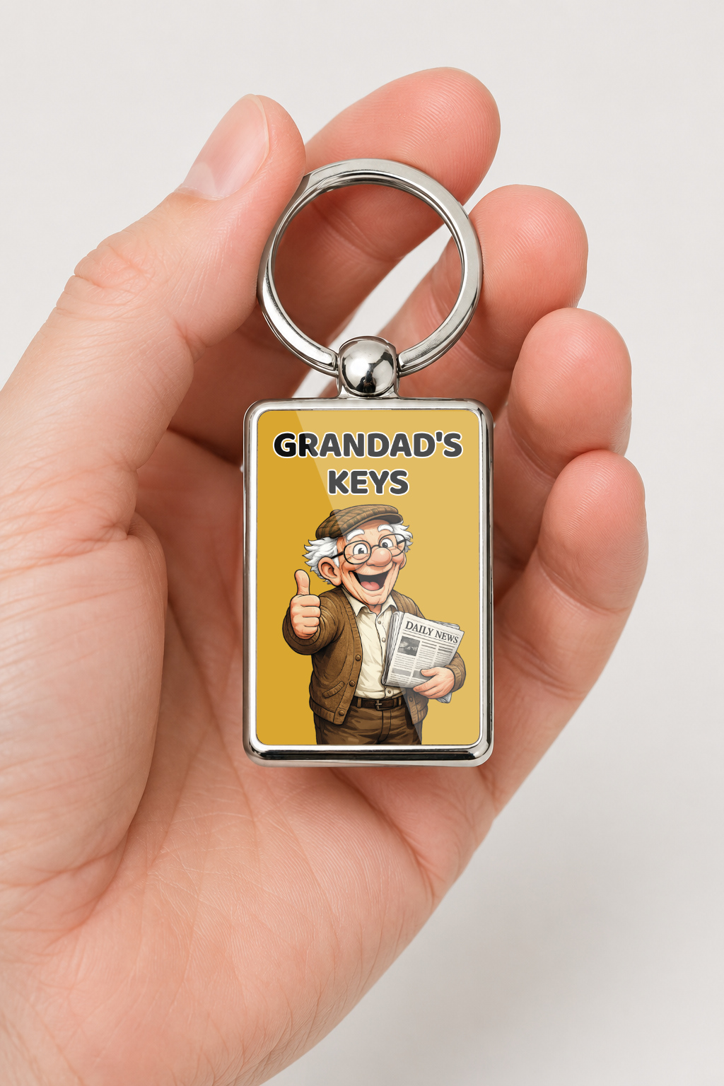 Grandad's Keys Metal Keyring, Grandad Gift, Grandpa Keychain, Funny Grandad Present, Grandfather Key Ring, Father's Day Gift
