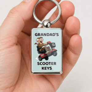 Grandad's Scooter Keys Metal Keyring, Mobility Scooter Gift, Funny Grandad Keychain, Grandpa Gift, Father's Day Present