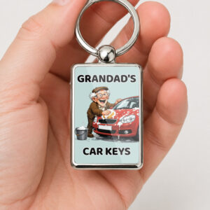 Grandad's Car Keys Metal Keyring, Grandad Gift, Funny Grandpa Keychain, Car Lover Gift, Father's Day Gift, Grandfather Key Ring