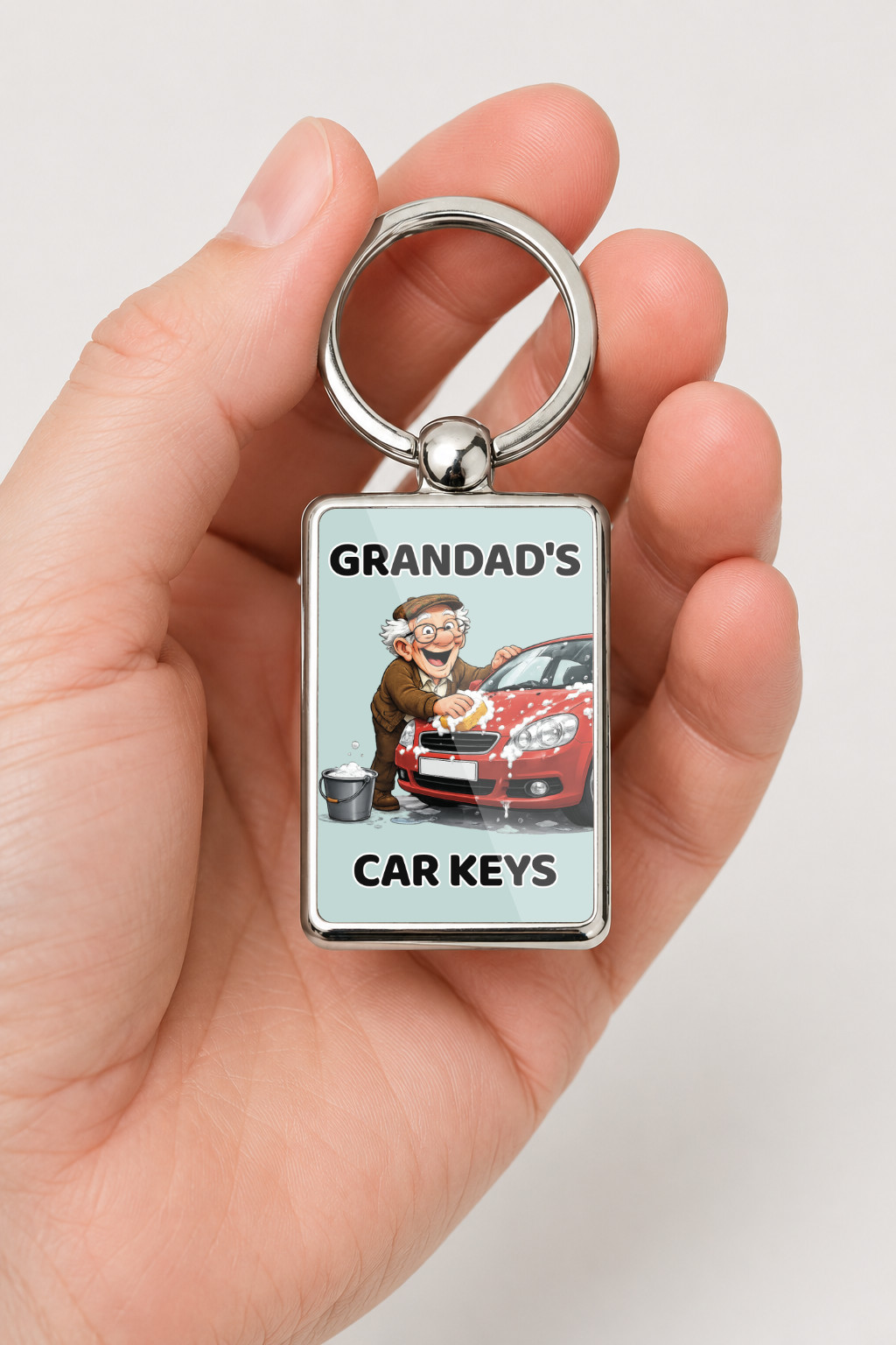 Grandad's Car Keys Metal Keyring, Grandad Gift, Funny Grandpa Keychain, Car Lover Gift, Father's Day Gift, Grandfather Key Ring