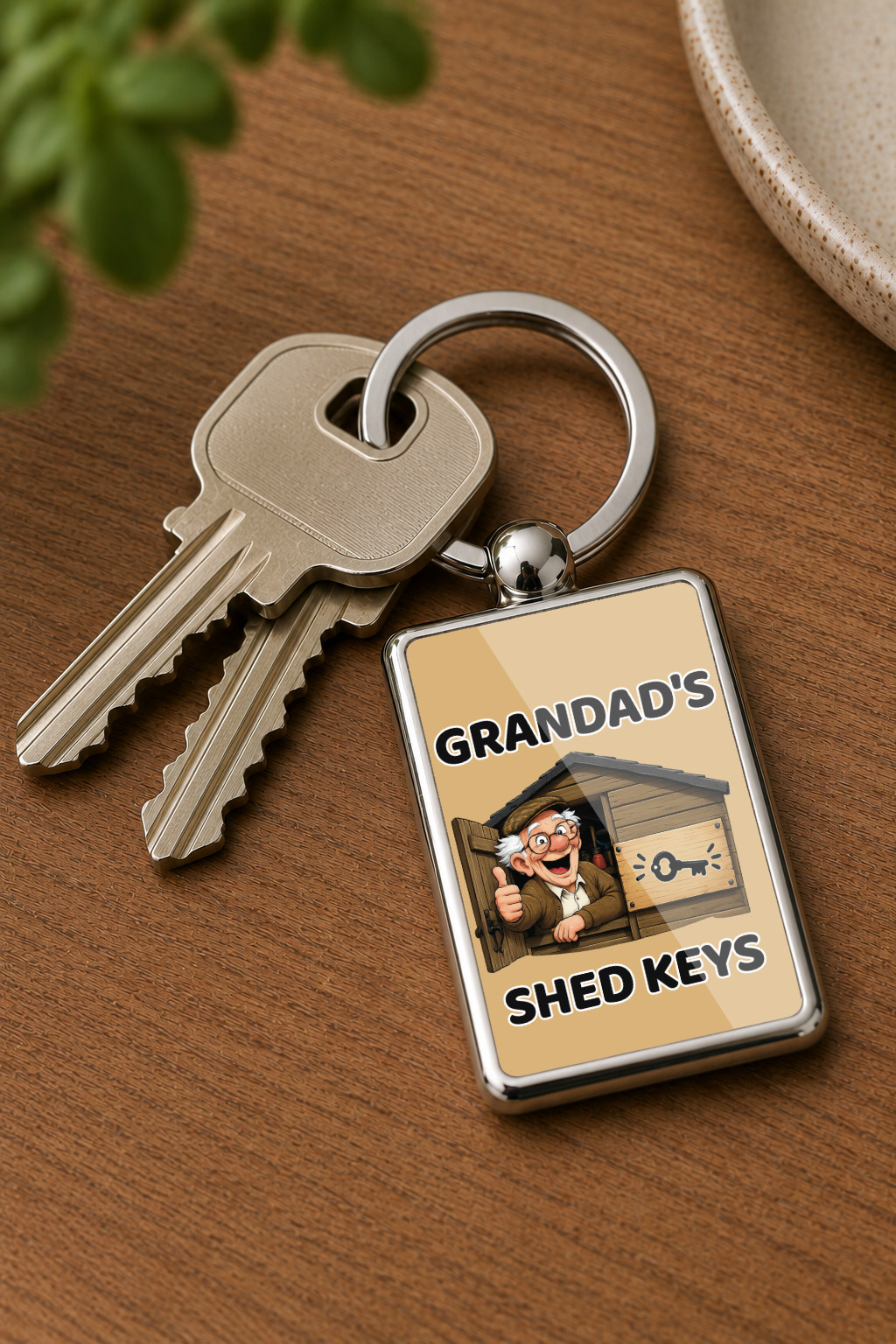 Grandad's Shed Keys Metal Keyring, Shed Gift for Grandad, Funny Grandpa Keychain, Garden Shed Key Ring, Father's Day Gift - Image 2
