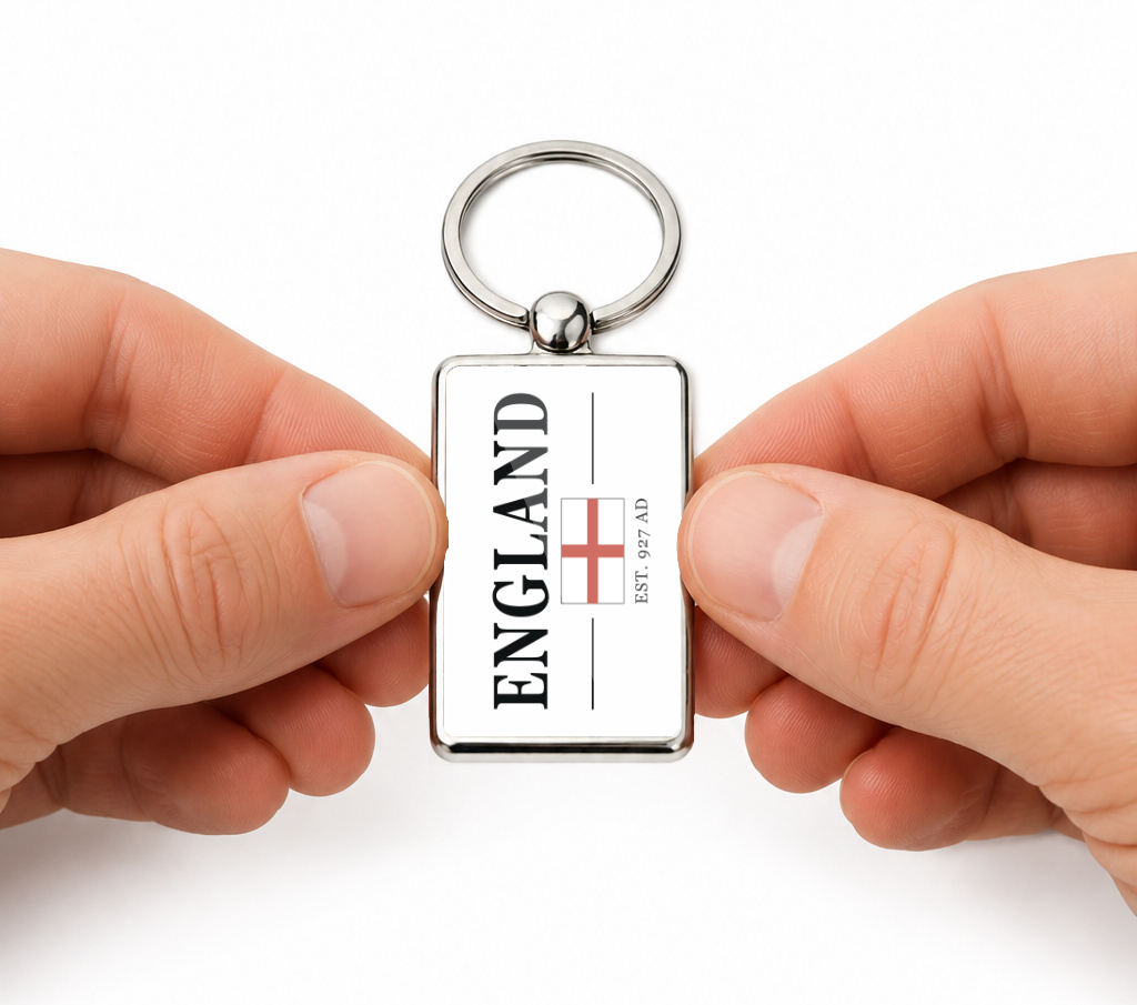 England St George Metal Keyring, England Flag Keychain, English Gift, Patriotic England Key Ring, St George's Cross Gift - Image 3