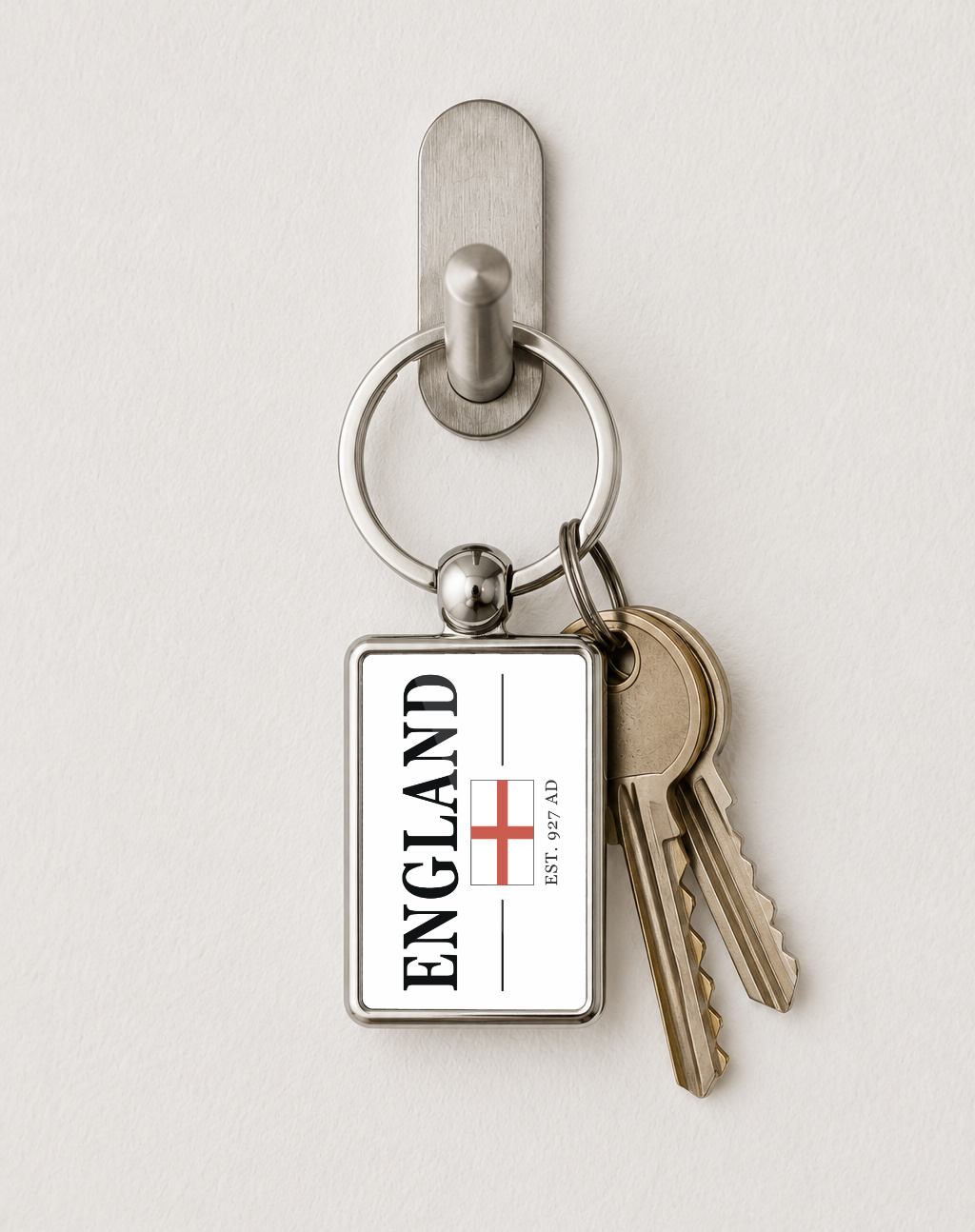 England St George Metal Keyring, England Flag Keychain, English Gift, Patriotic England Key Ring, St George's Cross Gift - Image 2