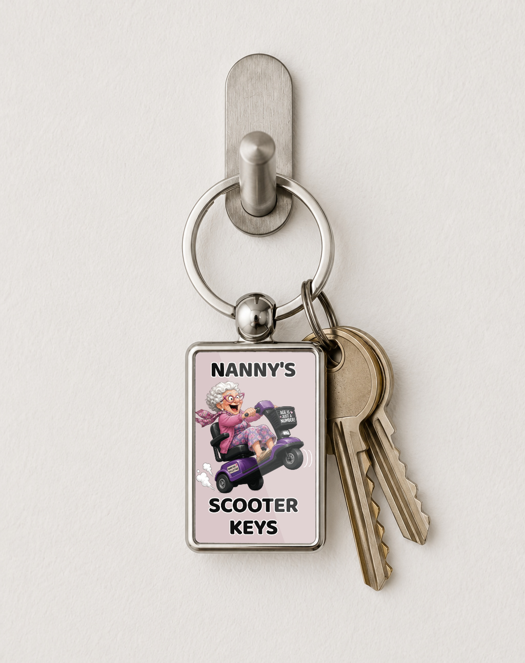 Personalised Nanny Scooter Keyring, Funny Mobility Scooter Gift for Nan, Custom Message Keychain, Nanny Birthday Gift - Image 8