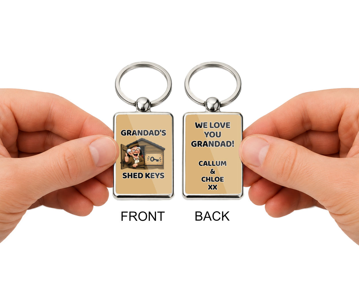 Grandad's Shed Keys Metal Keyring, Shed Gift for Grandad, Funny Grandpa Keychain, Garden Shed Key Ring, Father's Day Gift - Image 5